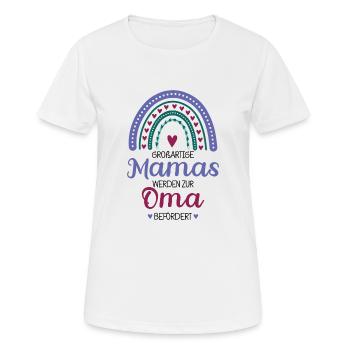 Großartige Mamas Werden Zur Oma Befördert - Frauen T-Shirt atmungsaktiv - Weiß - Vorne - AI Model Female 172 dark (172cm)
