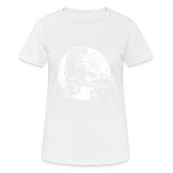 Rollschuh - Frauen T-Shirt atmungsaktiv - Weiß - Vorne - AI Model Female 172 dark (172cm)