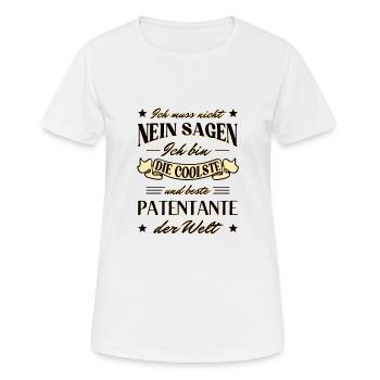 Patentante Spruch - Coolste und beste Patentanten - Frauen T-Shirt atmungsaktiv - Weiß - Vorne - AI Model Female 172 dark (172cm)