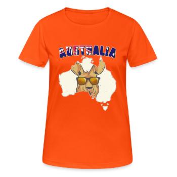 AUSTRALIE - T-shirt respirant Femme - orange néon - Devant - AI Model Female 172 dark (172cm)