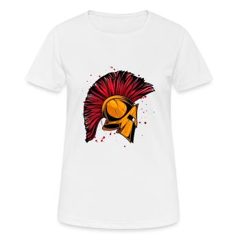 Casque Spartan Warrior Gold - T-shirt respirant Femme - blanc - Devant - AI Model Female 172 dark (172cm)