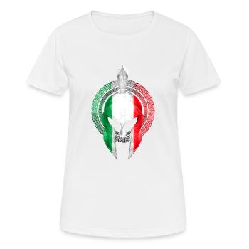 Casque Spartan Italie Drapeau - T-shirt respirant Femme - blanc - Devant - AI Model Female 172 dark (172cm)