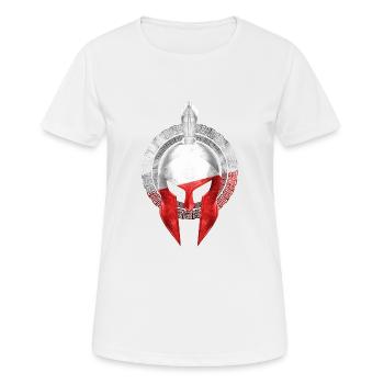 Casque Spartan Pologne Drapeau Polska - T-shirt respirant Femme - blanc - Devant - AI Model Female 172 dark (172cm)