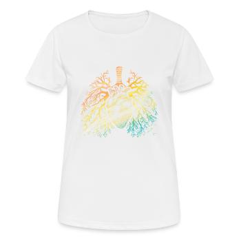 Herz & Lunge Regenbogen Bunt - Frauen T-Shirt atmungsaktiv - Weiß - Vorne - AI Model Female 172 dark (172cm)