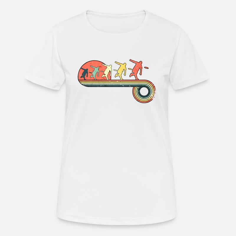 Frisbee Throw Ultimate Disc Golf Retro Vintage - Women's Breathable T-Shirt - white