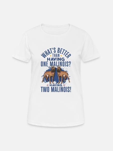 Berger belge Malinois - T-shirt respirant Femme - blanc