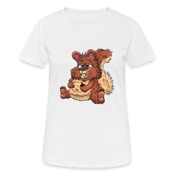 Dickes Eichhörnchen - Frauen T-Shirt atmungsaktiv - Weiß - Vorne - AI Model Female 172 dark (172cm)