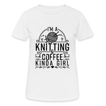 Je suis un tricot et un café une fille drôle de tricoteuse - T-shirt respirant Femme - blanc - Devant - AI Model Female 172 dark (172cm)