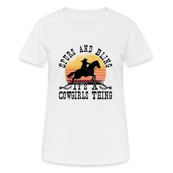 Rodéo Western Cowboy Wild West Rétro - T-shirt respirant Femme - blanc - Devant - AI Model Female 172 dark (172cm)