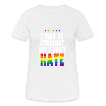 Je suis peut-être hétéro, mais je ne déteste pas le mois de la fierté - T-shirt respirant Femme - blanc - Devant - AI Model Female 172 dark (172cm)