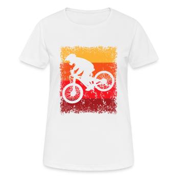 Downhill Fahrradfahrer Fahrradfahren Vintage - Frauen T-Shirt atmungsaktiv - Weiß - Vorne - AI Model Female 172 dark (172cm)