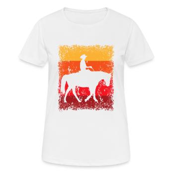 Cowboy Westernreiter Westernreiten Reitspor - Frauen T-Shirt atmungsaktiv - Weiß - Vorne - AI Model Female 172 dark (172cm)