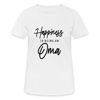 Womens Happiness Is Being an Oma - Mothers Day - Women's Breathable T-Shirt - white - Front - AI Model Female 172 dark (172cm)