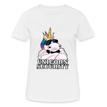 Unicorn Security I Unicorn Bouncer I Unicorn - Frauen T-Shirt atmungsaktiv - Weiß - Vorne - AI Model Female 172 dark (172cm)
