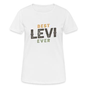 Meilleur Levi Nom Personnalisé Drôle Anniversaire - T-shirt respirant Femme - blanc - Devant - AI Model Female 172 dark (172cm)