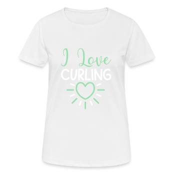 I love curling - Women's Breathable T-Shirt - white - Front - AI Model Female 172 dark (172cm)