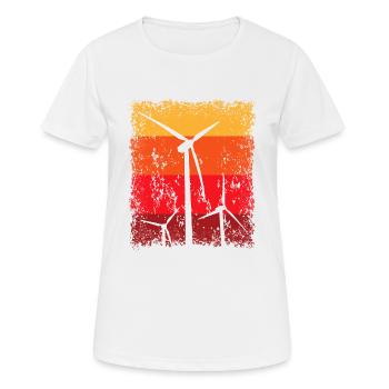 Windenergie Windkraft Windkraftanlage Windrad - Frauen T-Shirt atmungsaktiv - Weiß - Vorne - AI Model Female 172 dark (172cm)