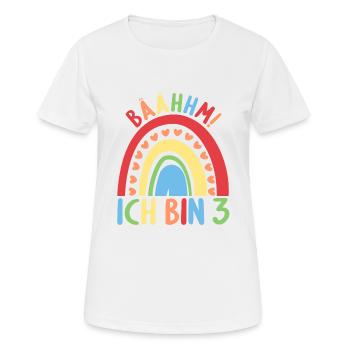 3 Jahre Geburtstagskind Regenbogen 3. Geburtstag - Frauen T-Shirt atmungsaktiv - Weiß - Vorne - AI Model Female 172 dark (172cm)