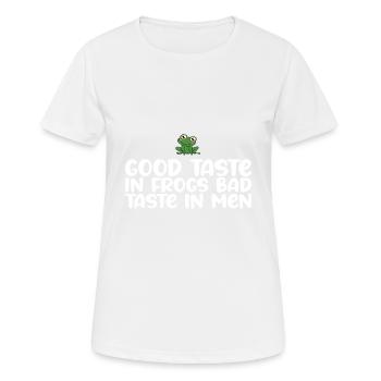 Geschmack Frosch Schlechter Geschmack Bei Männern - Frauen T-Shirt atmungsaktiv - Weiß - Vorne - AI Model Female 172 dark (172cm)