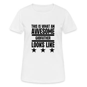 So sieht ein großartiger Pate aus - Frauen T-Shirt atmungsaktiv - Weiß - Vorne - AI Model Female 172 dark (172cm)