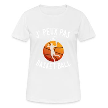 j'peux pas j'ai basket - Basketball - basket-ball - T-shirt respirant Femme - blanc - Devant - AI Model Female 172 dark (172cm)