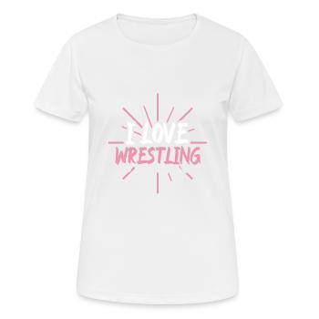 Ich liebe Wrestling - Frauen T-Shirt atmungsaktiv - Weiß - Vorne - AI Model Female 172 dark (172cm)