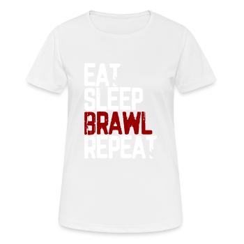 Mangez Sleep Brawl Répéter Gamer - T-shirt respirant Femme - blanc - Devant - AI Model Female 172 dark (172cm)