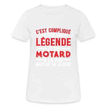 Je Suis Une Légende Et Un Motard - T-shirt respirant Femme - blanc - Devant - AI Model Female 172 dark (172cm)