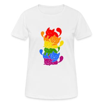 Chat de couleur Lgbt, Lesbiennes, Gays, Lgbtq fiers, - T-shirt respirant Femme - blanc - Devant - AI Model Female 172 dark (172cm)