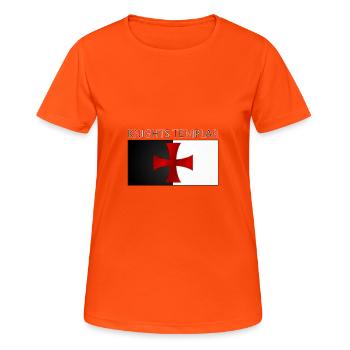 Knights Templar Templar Cross Banner - Women's Breathable T-Shirt - neon orange - Front - AI Model Female 172 dark (172cm)