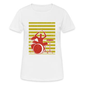Schlagzeuger Schlagzeug - Frauen T-Shirt atmungsaktiv - Weiß - Vorne - AI Model Female 172 dark (172cm)