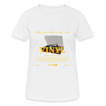 Vinyl Streetwear Fashion Music Record Lable - Frauen T-Shirt atmungsaktiv - Weiß - Vorne - AI Model Female 172 dark (172cm)