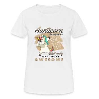 Aunticorn Einhorn für Tante und Patentante - Frauen T-Shirt atmungsaktiv - Weiß - Vorne - AI Model Female 172 dark (172cm)