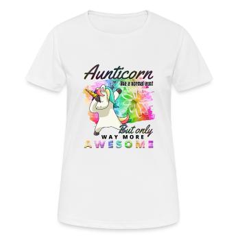 Aunticorn Einhorn für Tante und Patentante - Frauen T-Shirt atmungsaktiv - Weiß - Vorne - AI Model Female 172 dark (172cm)