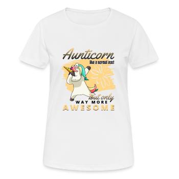 Aunticorn Einhorn für Tante und Patentante - Frauen T-Shirt atmungsaktiv - Weiß - Vorne - AI Model Female 172 dark (172cm)