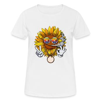 Tournesol Hippie Stoner - T-shirt respirant Femme - blanc - Devant - AI Model Female 172 dark (172cm)