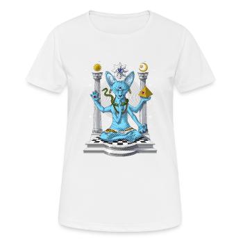 Sphynx Chat Psychédélique Shiva - T-shirt respirant Femme - blanc - Devant - AI Model Female 172 dark (172cm)