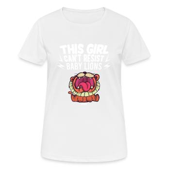 Löwe Mädchen Tierliebhaber - Frauen T-Shirt atmungsaktiv - Weiß - Vorne - AI Model Female 172 dark (172cm)