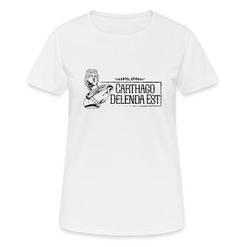 Lateinischer Spruch - Carthago delenda est - Frauen T-Shirt atmungsaktiv - Weiß - Vorne - AI Model Female 172 dark (172cm)