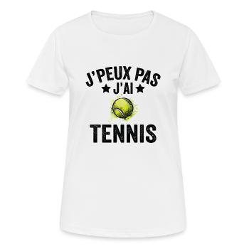 Je Peux Pas J'ai Tennis - T-shirt respirant Femme - blanc - Devant - AI Model Female 172 dark (172cm)