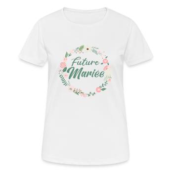 Future Mariée EVJF Team de la Mariée Jeune Fille - T-shirt respirant Femme - blanc - Devant - AI Model Female 172 dark (172cm)