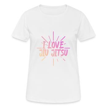 J’adore le Jiu Jitsu - T-shirt respirant Femme - blanc - Devant - AI Model Female 172 dark (172cm)
