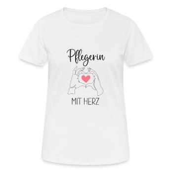 Pflegerin Altenpflegerin Pflege mit Herz - Frauen T-Shirt atmungsaktiv - Weiß - Vorne - AI Model Female 172 dark (172cm)