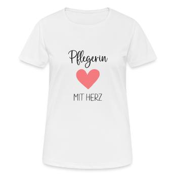 Pflegerin Altenpflegerin Pflege mit Herz - Frauen T-Shirt atmungsaktiv - Weiß - Vorne - AI Model Female 172 dark (172cm)