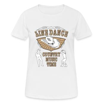 LINE DANCE COUNTRY MUSIC TIME - T-shirt respirant Femme - blanc - Devant - AI Model Female 172 dark (172cm)