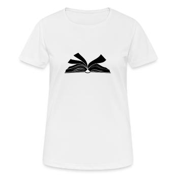 Buch lesen offenes Buch - Frauen T-Shirt atmungsaktiv - Weiß - Vorne - AI Model Female 172 dark (172cm)