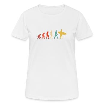 Evolution of surfing - Women's Breathable T-Shirt - white - Front - AI Model Female 172 dark (172cm)