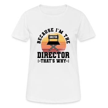 Réalisateur Cinéaste Long métrage - T-shirt respirant Femme - blanc - Devant - AI Model Female 172 dark (172cm)