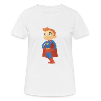 Cartoon Superhero Boy - Sauver le monde pour les enfants - T-shirt respirant Femme - blanc - Devant - AI Model Female 172 dark (172cm)