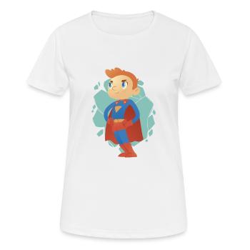 Cartoon Superhero Boy - Sauver le monde pour les enfants - T-shirt respirant Femme - blanc - Devant - AI Model Female 172 dark (172cm)